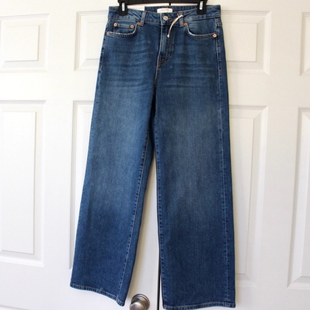 NWOT Zara Premium Denim Collection Culottes in Malibu Blue
